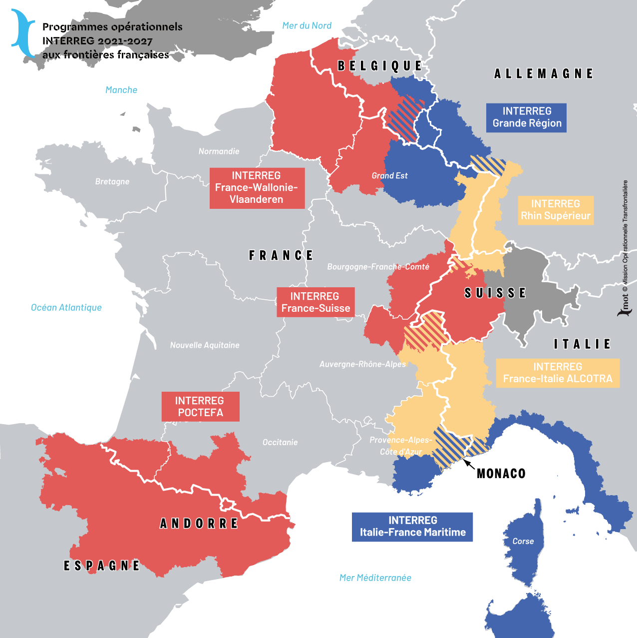 Programmes Interreg de coopération transfrontalière en France