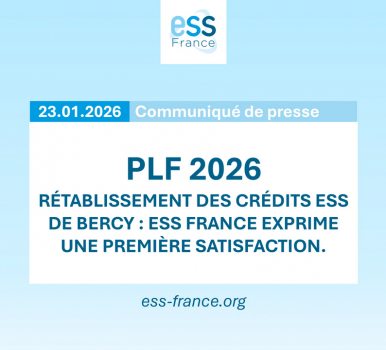 [CP] PLF 2026 ⸱ Rétablissement des crédits ESS de Bercy : ESS France exprime une première satisfaction.