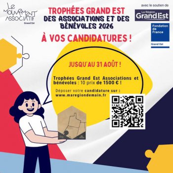Trophée Grand Est Associations : il est encore temps de candidater !