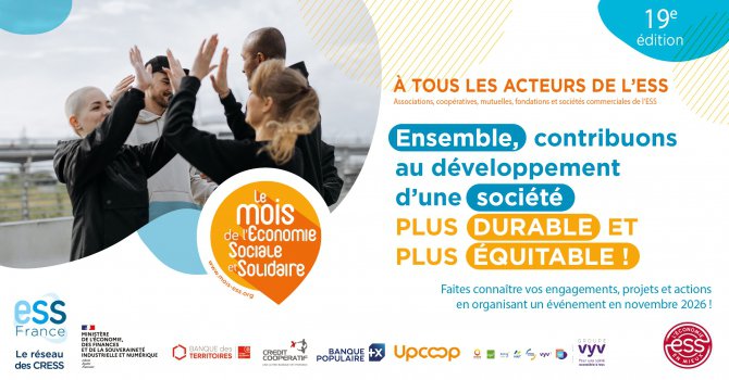 À tous les acteurs de l'ESS : Le Mois de l'ESS se prépare dès maintenant !