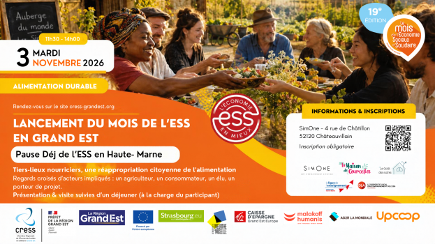 Lancement du MOIS de l'ESS en Grand Est : "Pause Déj de l'ESS en Haute-Marne"