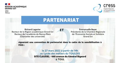 La CRESS Grand Est entérine son partenariat avec le Rectorat Grand Est !